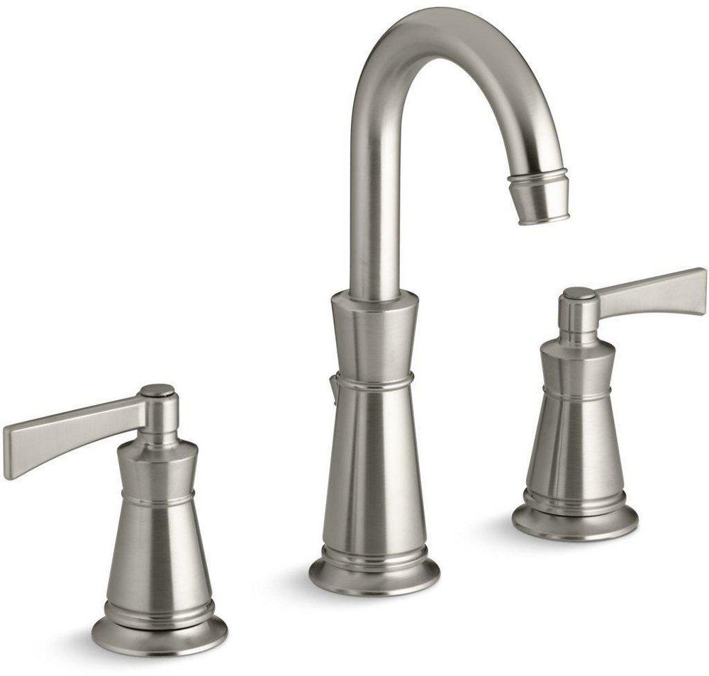 KOHLER Vibrant Brushed Nickel Two Handle Widespread Bathroom Sink Faucet 