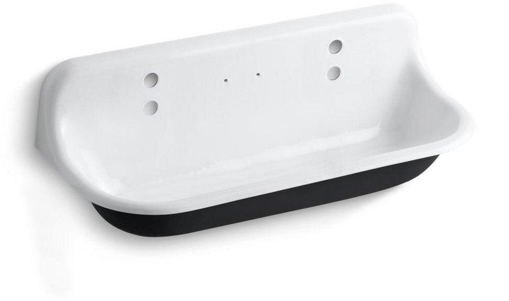KOHLER White 4 ft. Cast Iron Wash Service Sink 