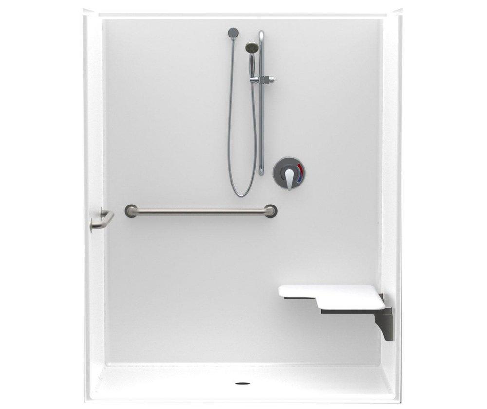Aquatic White 36-1/4 x 62 x 77-1/4 in. Alcove Shower Unit 