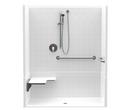 4 Piece Shower with Fold-Up Seat Grab Bar in White