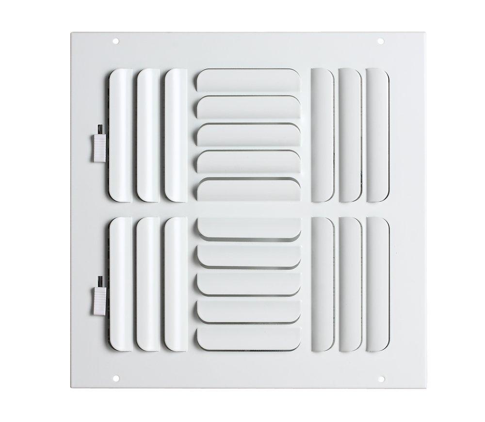 PROSELECT&reg; White 10 in. Residential Ceiling & Sidewall Register in White 4-way Steel 