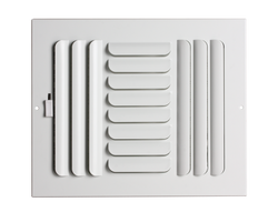14 x 6 in. 3-Way Stamped Steel Curved Blade Ceiling & Sidewall Register in White