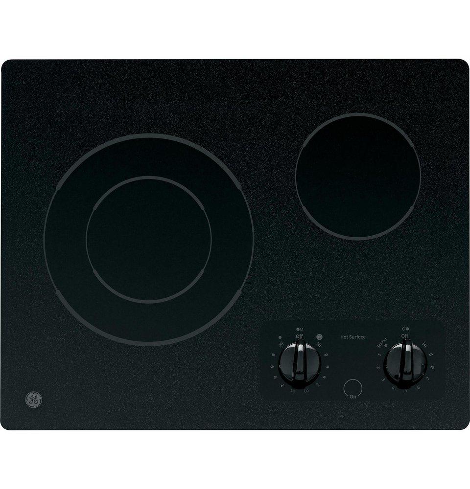 GE&reg; Black 2 Burner Smoothtop Cooktop 