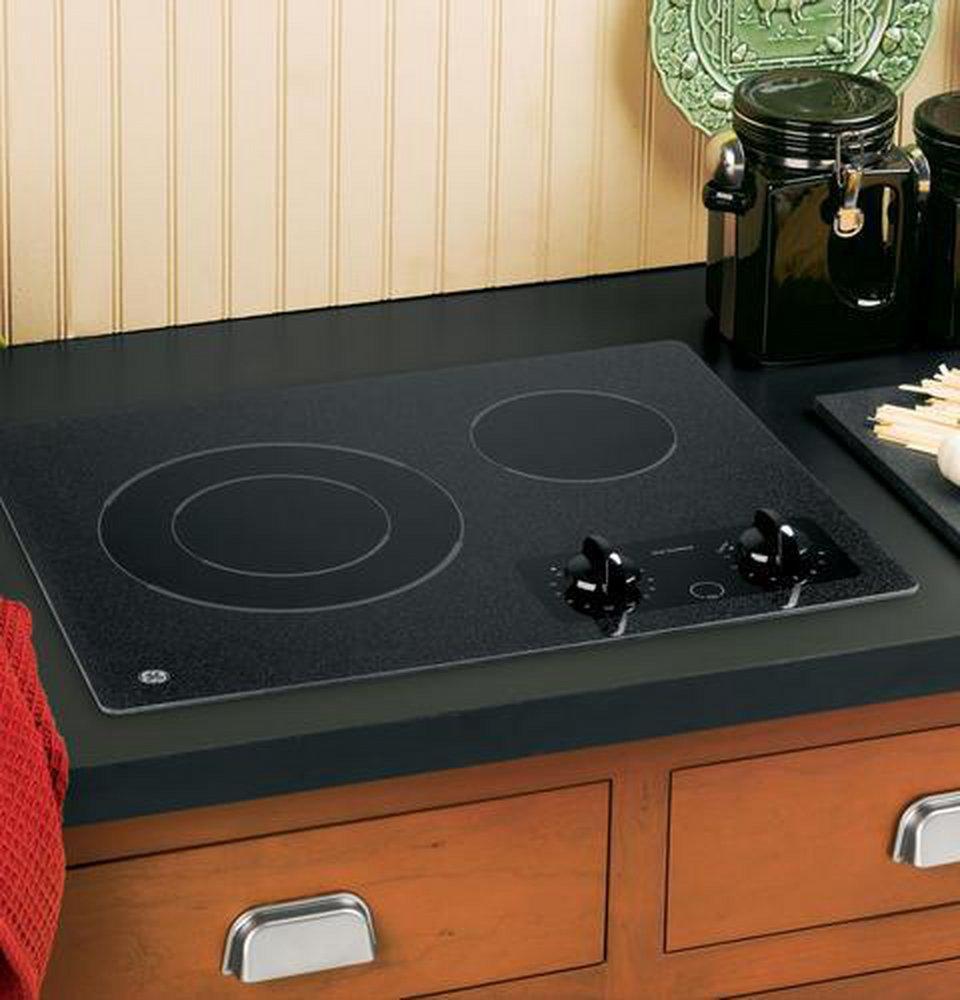 GE&reg; Black 2 Burner Smoothtop Cooktop 