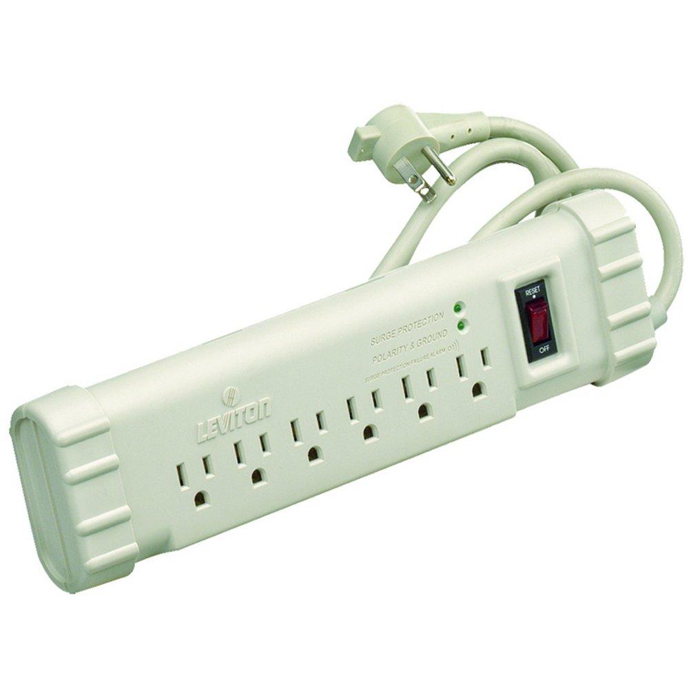 LEVITON Beige 6-Outlet Surge Protector 