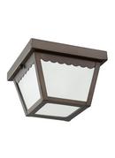 60 W 1-Light Close To Ceiling Mount in Antique Bronze