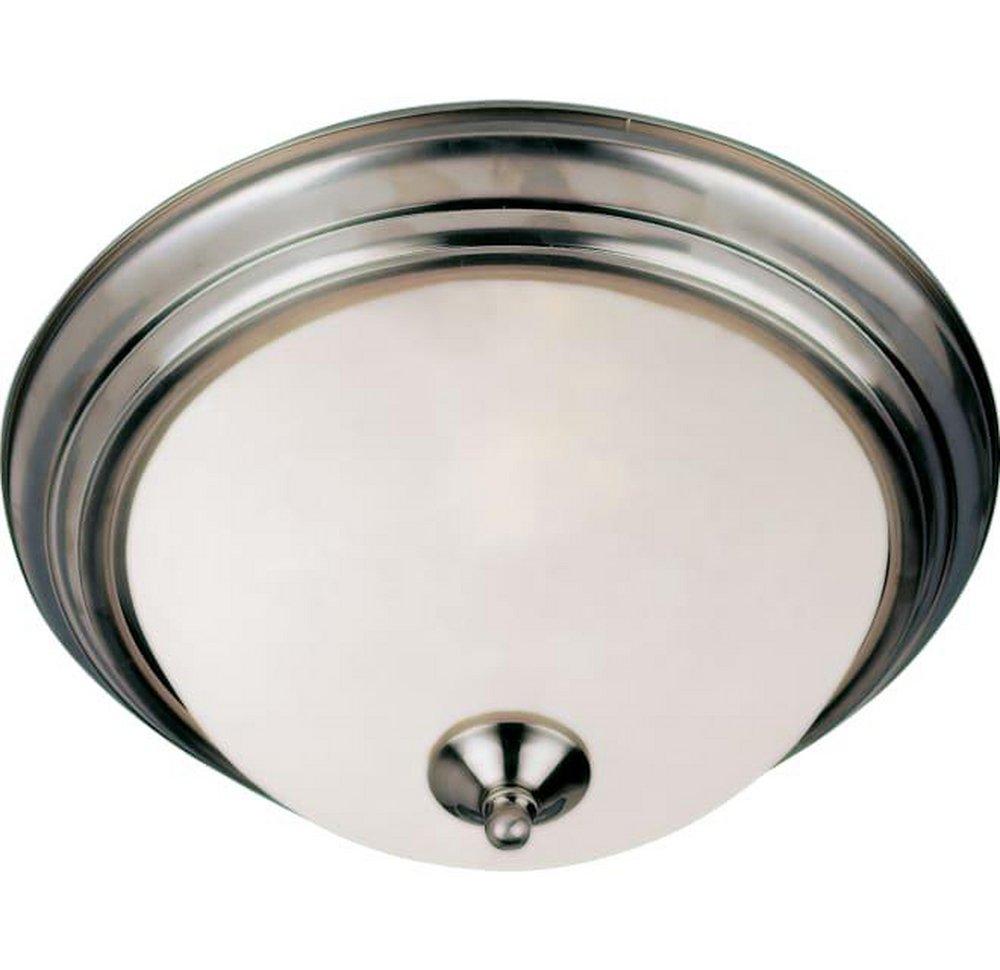 Maxim Lighting&reg; Satin Nickel 13-1/2 in. 2-Light Flushmount with Frosted Glass Shade 
