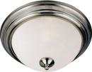 13-1/2 in. 2-Light Flushmount in Satin Nickel with Frosted Glass Shade