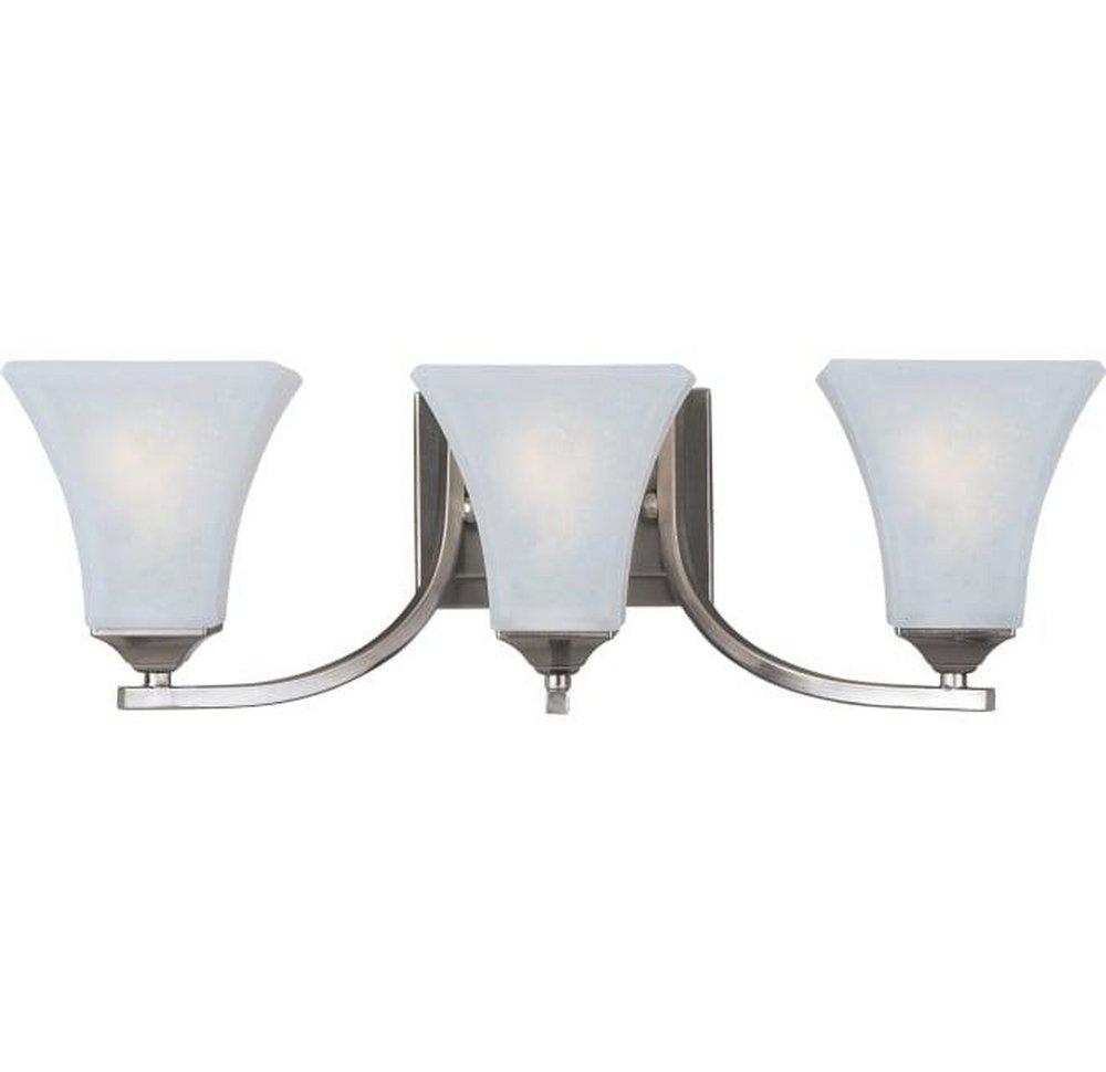 Maxim Lighting&reg; Satin Nickel 7 in. 100W 3-Light Bath Vanity with Frosted Glass Shade 