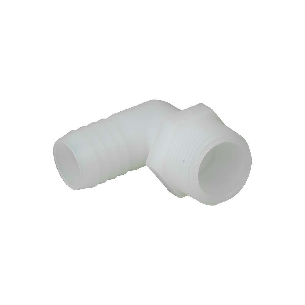 DiversiTech&reg; White Barbed x MIPT Nylon 90 Degree Elbow 