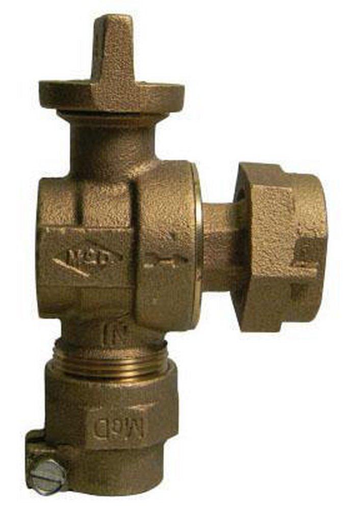 A.Y. McDonald Compression x Meter Swivel Angle Meter Ball Valve with Lock Wing 