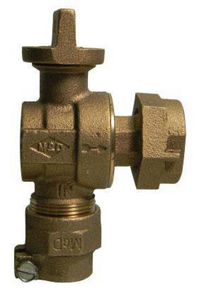 A.Y. McDonald Compression x Meter Swivel Angle Meter Ball Valve with Lock Wing 