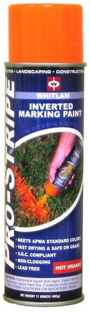 WHITLAM Fluorescent Orange Inverted Marking Spray Paint 