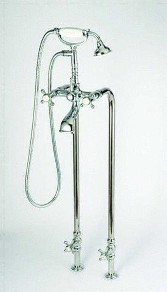 JACUZZI&reg; Brushed Nickel Floor Mount Supply Line with Shutoff 