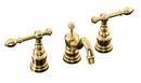 Widespread Lavatory Faucet with Lever Handle in Vibrant Polished Brass