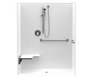 Aquatic White 60 x 34 in. Gelcoat Center Drain Shower 