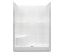 Aquatic White 77-1/4 x 60 in. Gelcoat Reinforced Tile Shower Unit with Right Seat and Center Drain 