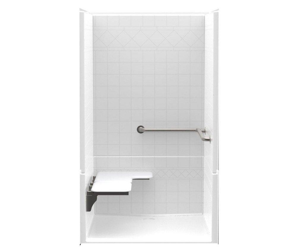Aquatic White 51-1/8 x 45-3/4 in. Reinforced Shower 4-Piece 