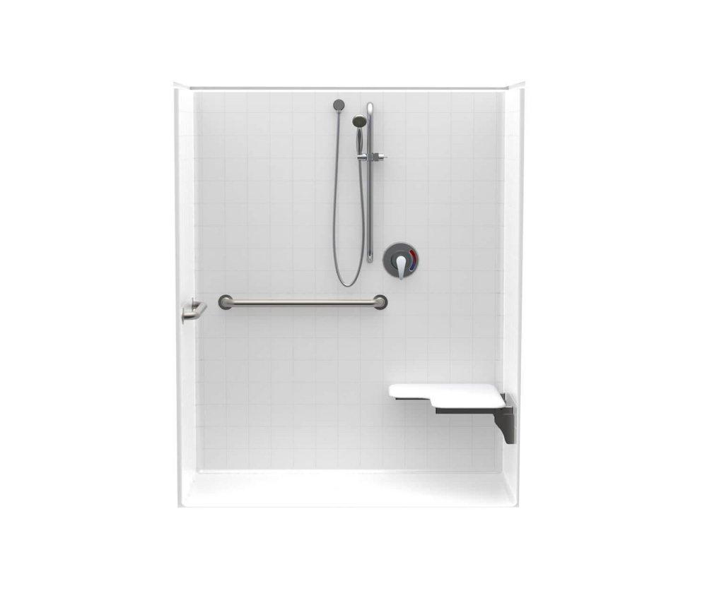 Aquatic White 32-1/4 in. Fiberglass Center Reinforced Plastic Tile Shower 
