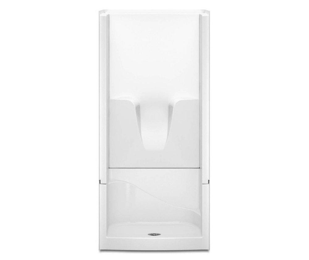 Aquatic White 77-1?4 x 36 in. Gelcoat Floor Reinforced Shower Unit with Center Drain 