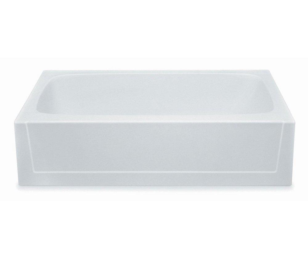 Aquatic White 60 x 31-1/4 in. Soaker Alcove Bathtub Left Drain 