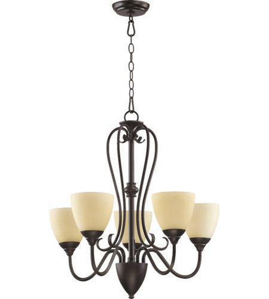 Quorum International Toasted Sienna 24-1/2 in. 60W 5-Light Medium Chandelier 