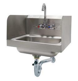 Wall Mount Hand Service Sink with Side Splash in Stainless Steel