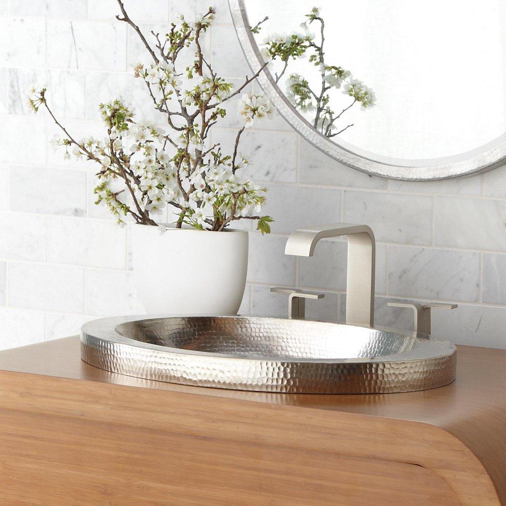 Native Trails Brushed Nickel 21 x 14 in. Copper Lavatory Sink 