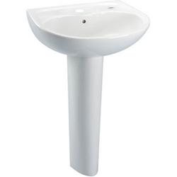 23 x 20 in. 1- Hole Pedestal Bathroom Sink in Cotton