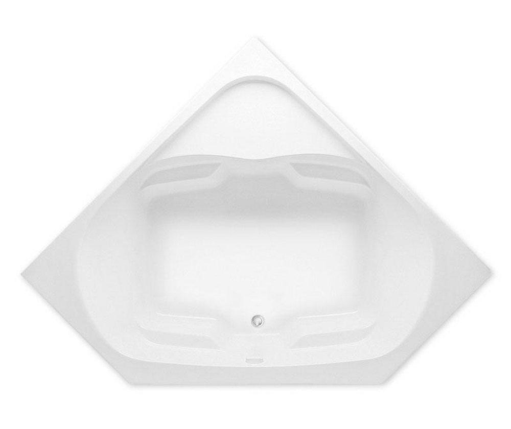 Aquatic White 60 x 60 in. Whirlpool Drop-In Bathtub with Universal Drain 