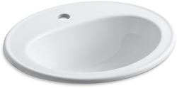 20-1/4 x 17-1/2 in. Oval Drop-in Bathroom Sink in White