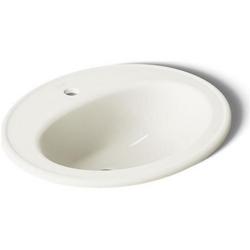 20-1/4 in. Drop-in Oval Vitreous China Bathroom Sink in Biscuit