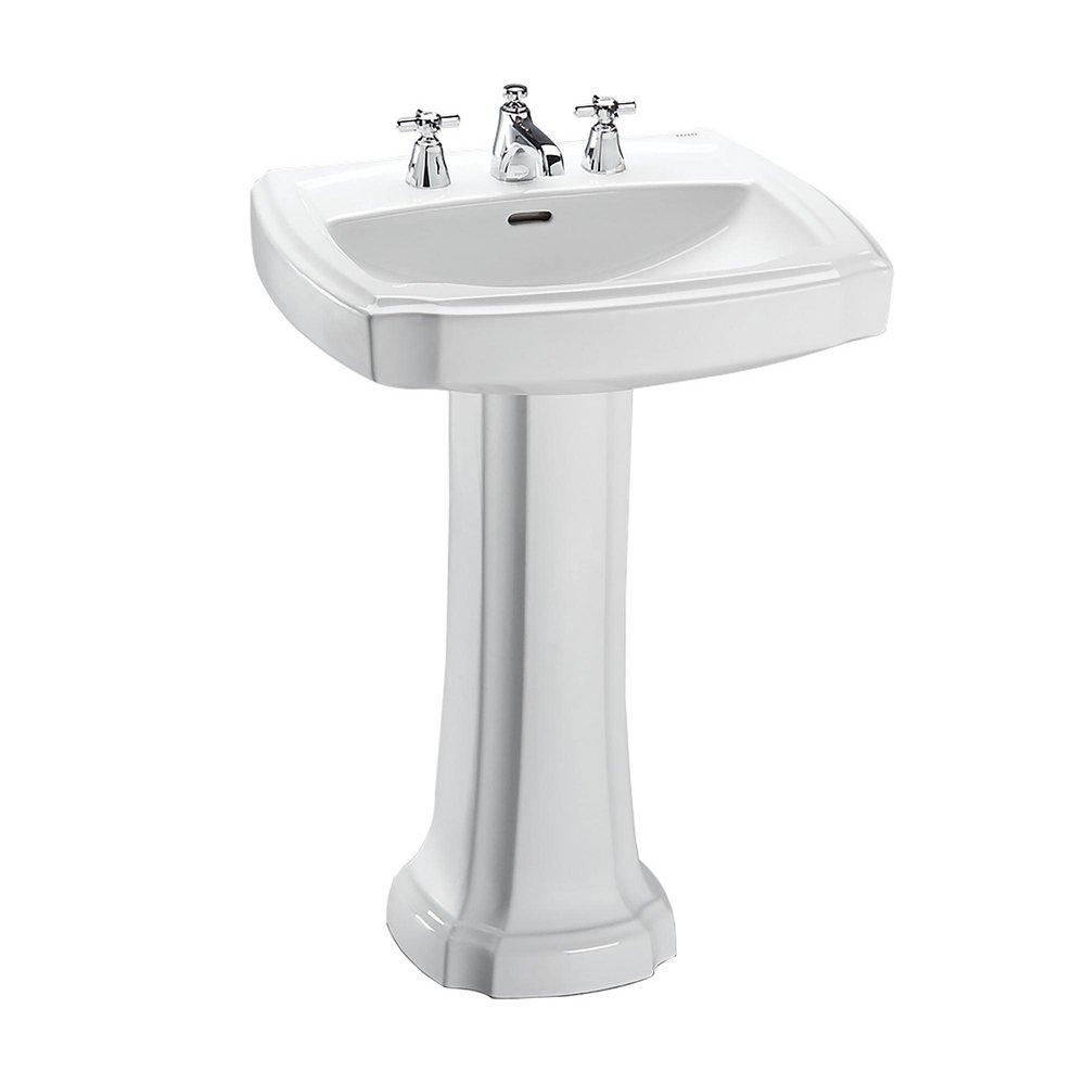 TOTO 25 X 20 Three Hole 8 Center Vitreous China Pedestal Lavatory Combination 