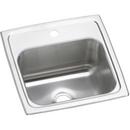 Elkay Brushed Satin 15 x 15 in. 1 Hole Drop-in Stainless Steel Bar Sink 