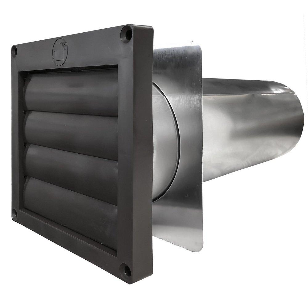 Builder's Best Brown 5-1/2 in. Louvered Hood in Brown 