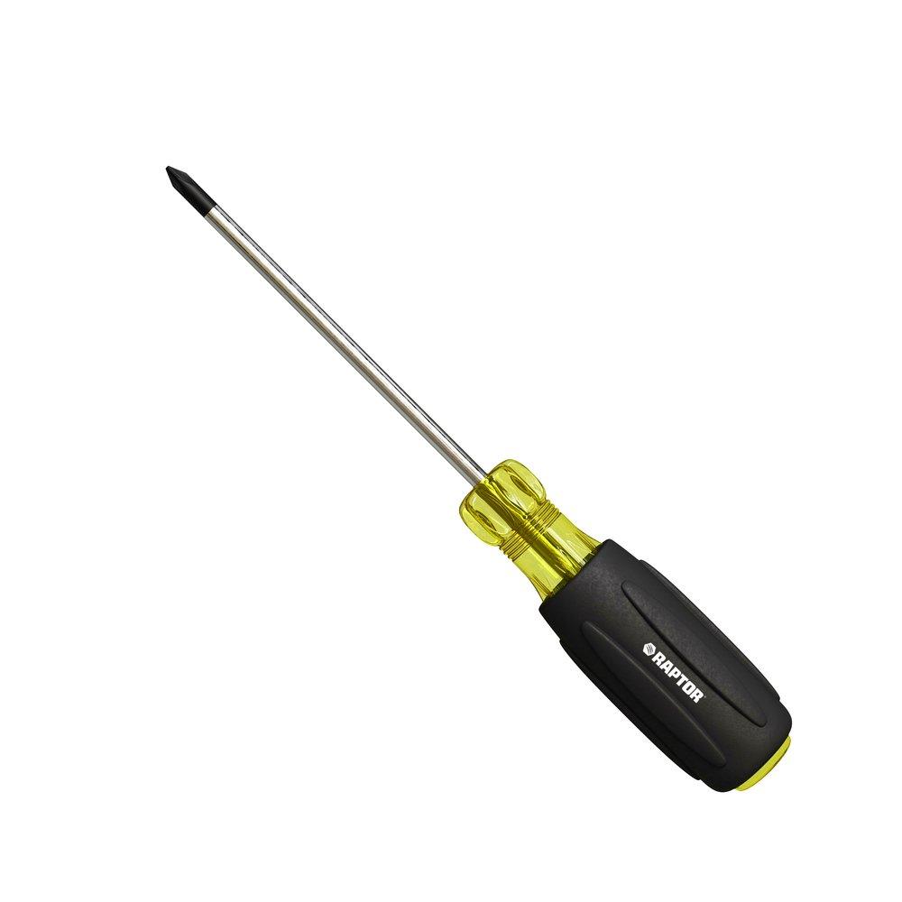 RAPTOR® Black Manual Non Magnetic Slotted Phillips 1 Piece Screwdriver 