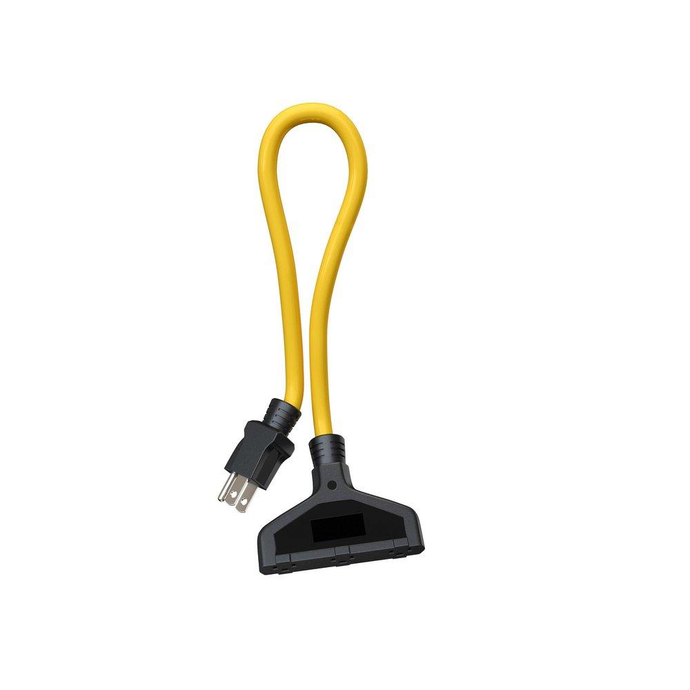 RAPTOR® Yellow 12/3 Stow 3-Way Power Cord Black;Yellow 