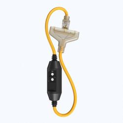 12/3 SJTW 3 ft. In-Line GFCI Triple-Tap Adapter in Yellow