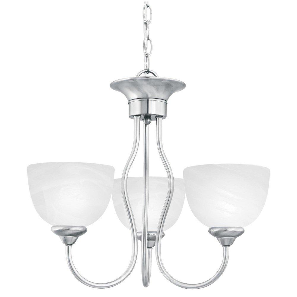 Thomas Lighting Brushed Nickel 17 in. 100 W 3-Light Medium Chandelier 