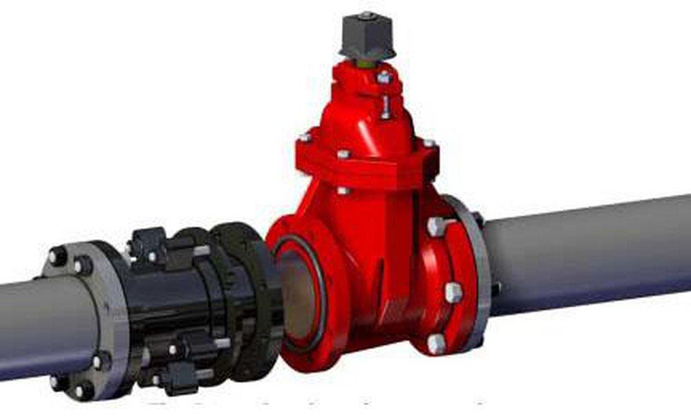 Romac Industries Fusion Bonded Epoxy Flanged Restraint Joint Ductile Iron Coupling 