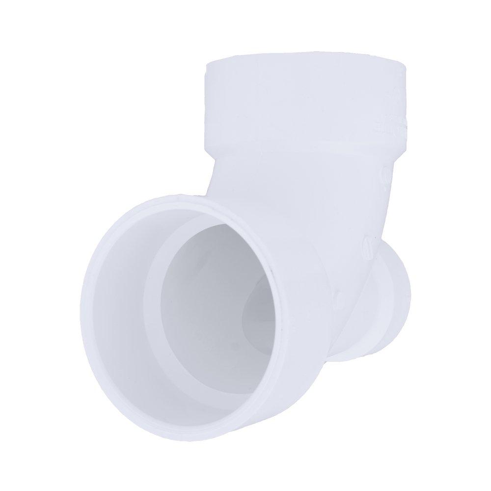 White PVC DWV 90&deg; Elbow with 1-1/2 