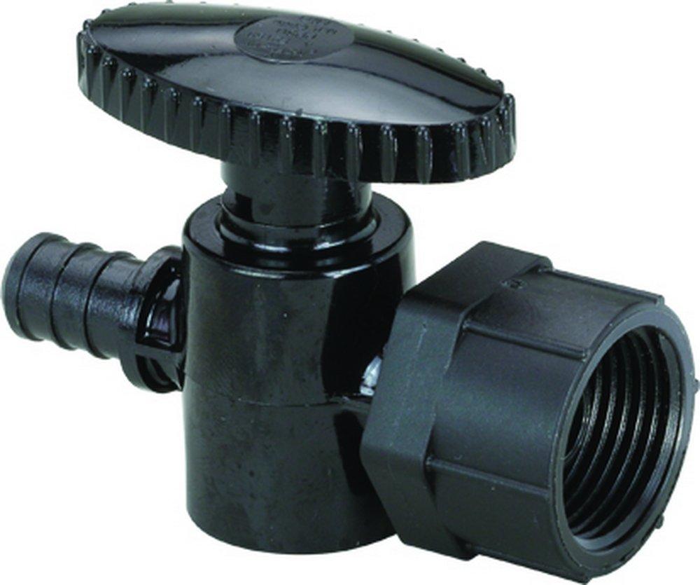 PureFlow&reg; Crimp Black Crimp Lever Handle Straight Supply Stop Valve in Black 