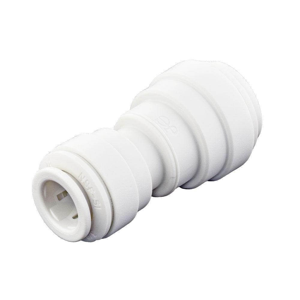 John Guest White OD Tube Reducing Polypropylene Bulkhead Union Connector with EPDM O-Ring Seal 