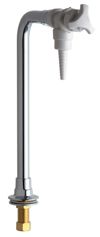 Chicago Faucets Polished Chrome Single Knob Handle Deck Mount Service Faucet 