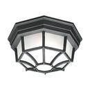 100 W 1-Light Medium Outdoor Semi-Flush Mount Ceiling Fixture in Black