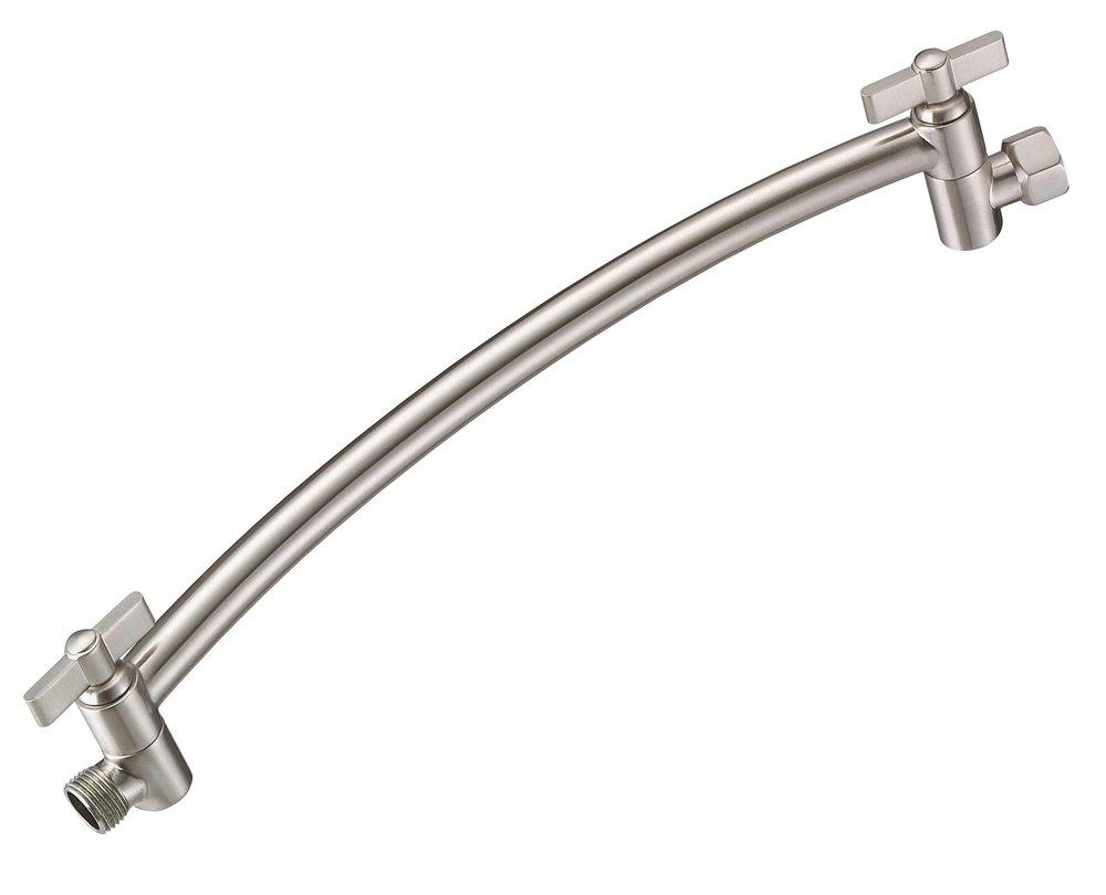 Gerber Plumbing Brushed Nickel 13 in. Curved Adjustable Shower Arm 