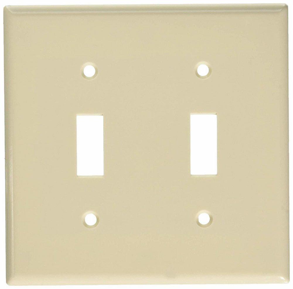 LEVITON Light Almond 2-Gang Wall Plate 