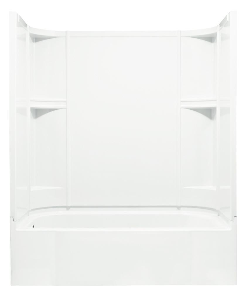 Sterling White 60 x 30 in. Vikrell Left Hand Drain Smooth Tub and Shower 