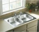 33 x 22 in. 3 Hole Stainless Steel 2 Bowl Drop-in Kitchen Sink in Luster Stainless Steel