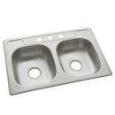 Sterling Luster Stainless Steel 33 x 22 in. 3 Hole Stainless Steel Double Bowl Drop-in Kitchen Sink 
